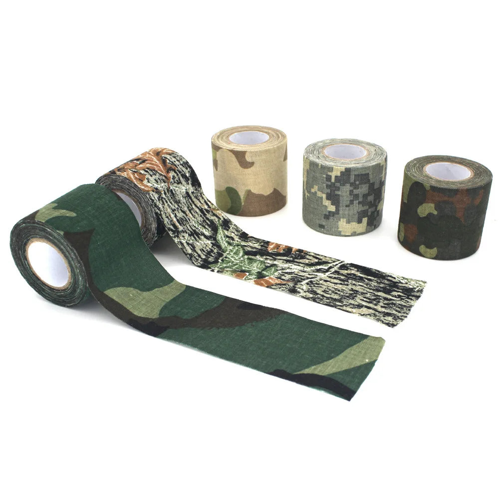 4.5cm*500cm Camouflage Camo Tape Wrap Bandages Sticker Cotton Cloth For Outdoor Camping Hunting Camera Telescope