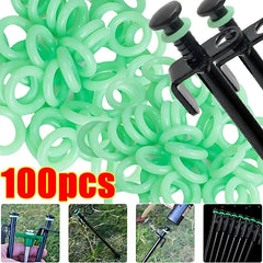 10/100PCS Fluorescent Silicone Tent Nail Ring Luminous O-shaped Fishing Rod Rings Night Light Outdoor Camping Tents Accessories