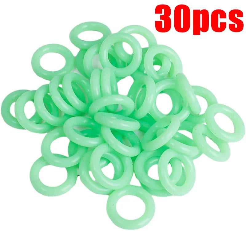 10/100PCS Fluorescent Silicone Tent Nail Ring Luminous O-shaped Fishing Rod Rings Night Light Outdoor Camping Tents Accessories